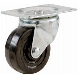 Swivel Plate Caster, Rubber, 2-In.