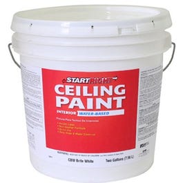 Latex Ceiling Paint, Brite White Flat Latex, 2-Gallons