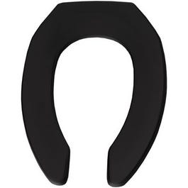 Elongated Commercial Plastic Open Front Toilet Seat, STA-TITE(TM) Hinge, Black