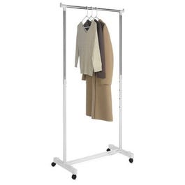 Garment Rack, Adjustable, Chrome, 17.75 x 33 x 66-In.