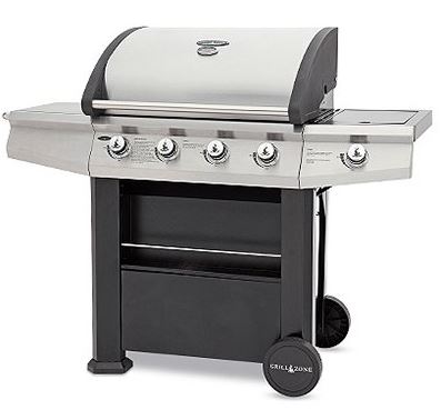 Grill Zone Gas Grill Stainless Steel With Side Burner